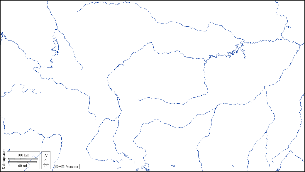 Montana : d-maps.com: Kostenlose Karten, kostenlose stumme Karte, kostenlose unausgefüllt Landkarte, kostenlose hochauflösende Umrisskarte : Hydrografie, weiß