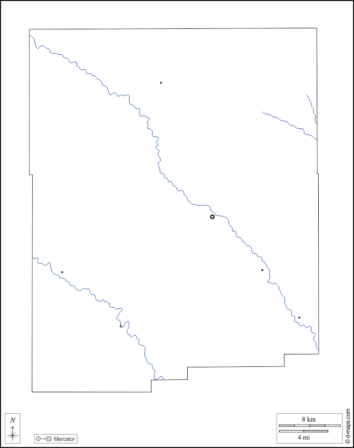 Contea di Boone : d-maps.com: mappa gratuita, mappa muta gratuita, cartina muta gratuita : contorni, idrografia, principali città, bianco