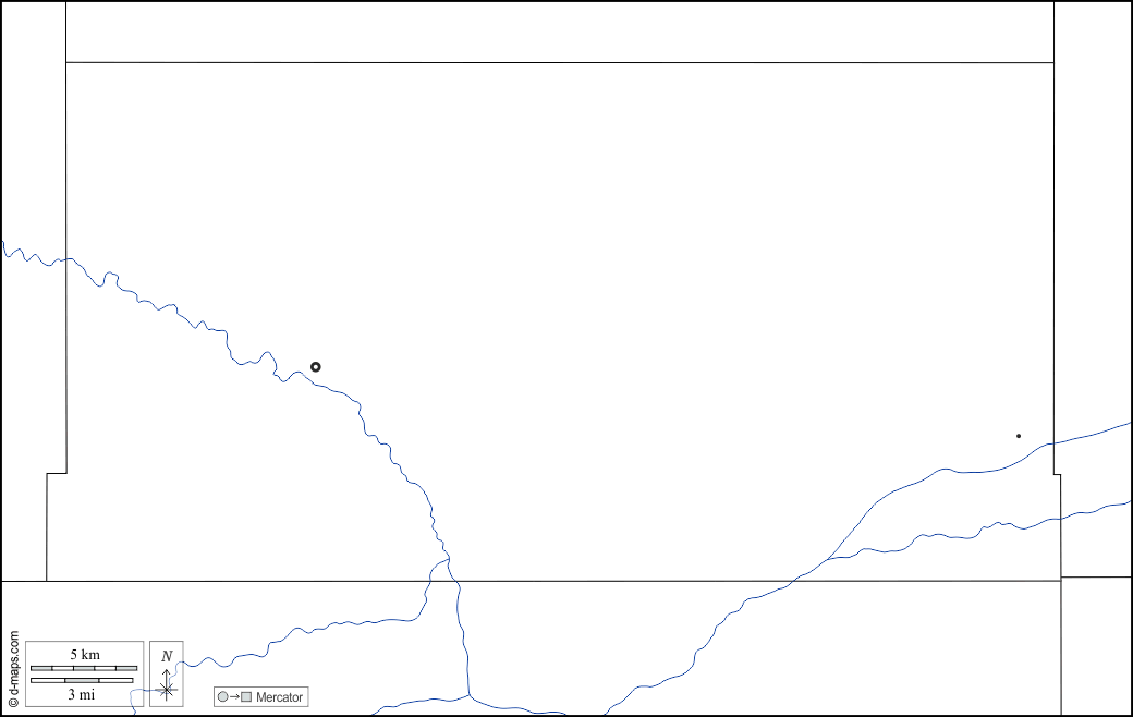 Contea di Deuel : d-maps.com: mappa gratuita, mappa muta gratuita, cartina muta gratuita : frontiere, idrografia, principali città, bianco