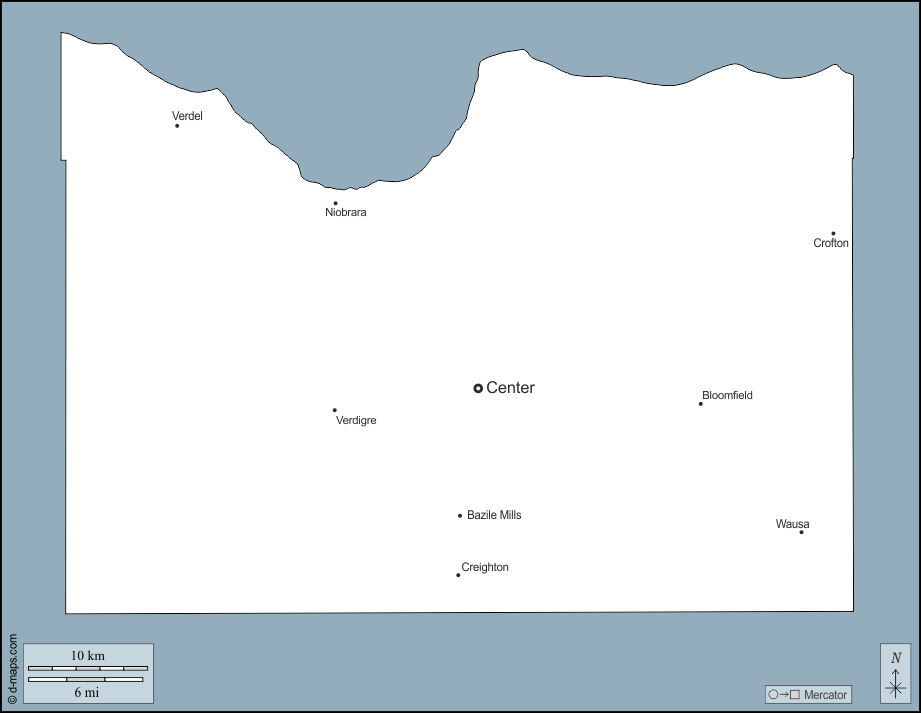 Contea di Knox : d-maps.com: mappa gratuita, mappa muta gratuita, cartina muta gratuita : contorni, principali città, nomi