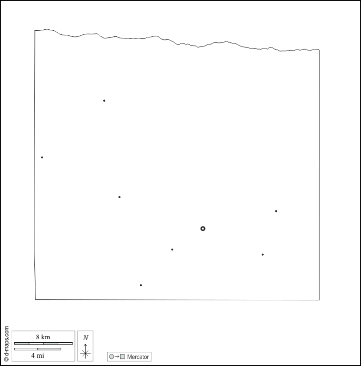 Contea di Phelps : d-maps.com: mappa gratuita, mappa muta gratuita, cartina muta gratuita : contorni, principali città, bianco