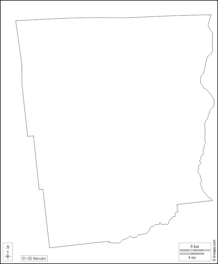 Contea di Clinton : d-maps.com: mappa gratuita, mappa muta gratuita, cartina muta gratuita : contorni, bianco