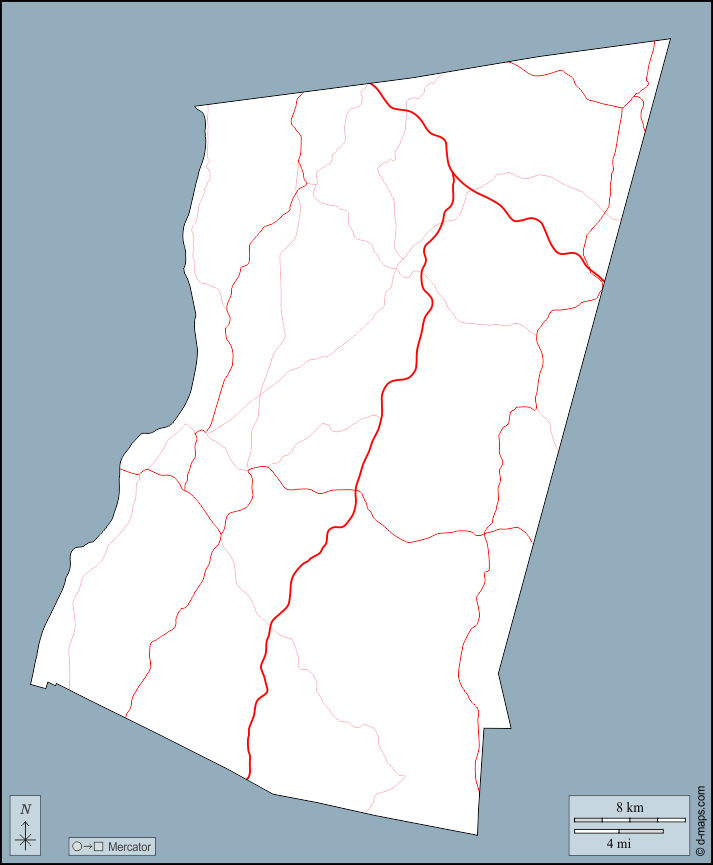 Contea di Columbia : d-maps.com: mappa gratuita, mappa muta gratuita, cartina muta gratuita : contorni, strade