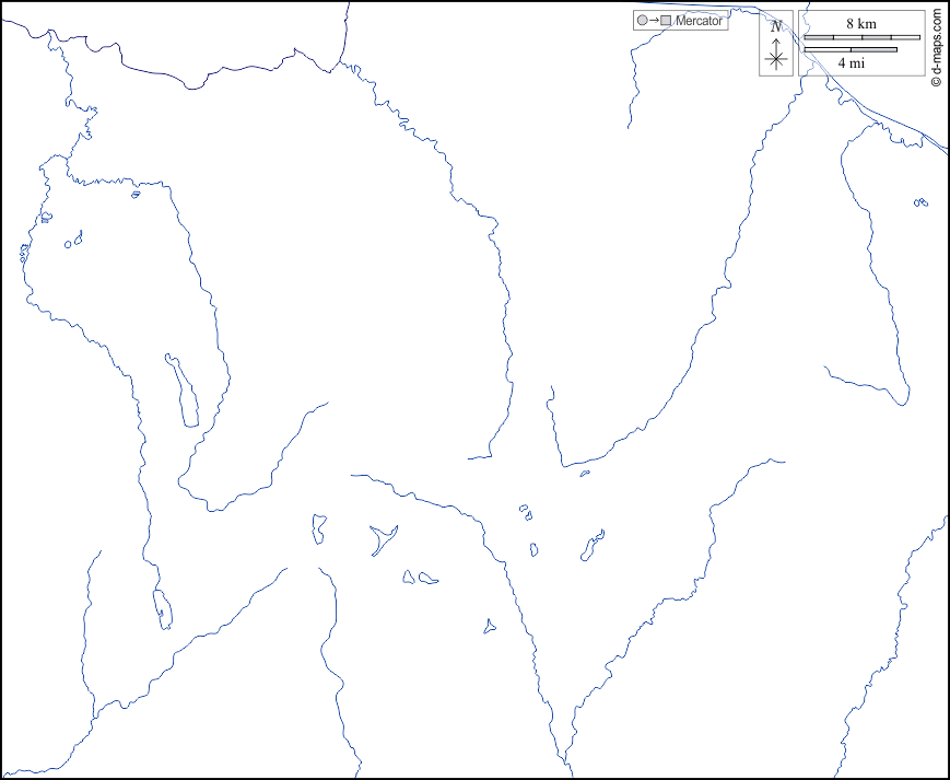 Contea di Madison : d-maps.com: mappa gratuita, mappa muta gratuita, cartina muta gratuita : litorali, idrografia, bianco