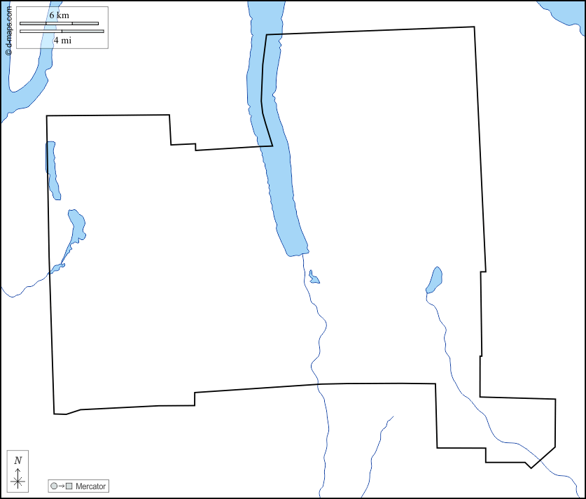 Contea di Schuyler : d-maps.com: mappa gratuita, mappa muta gratuita, cartina muta gratuita : litorali, limiti, idrografia