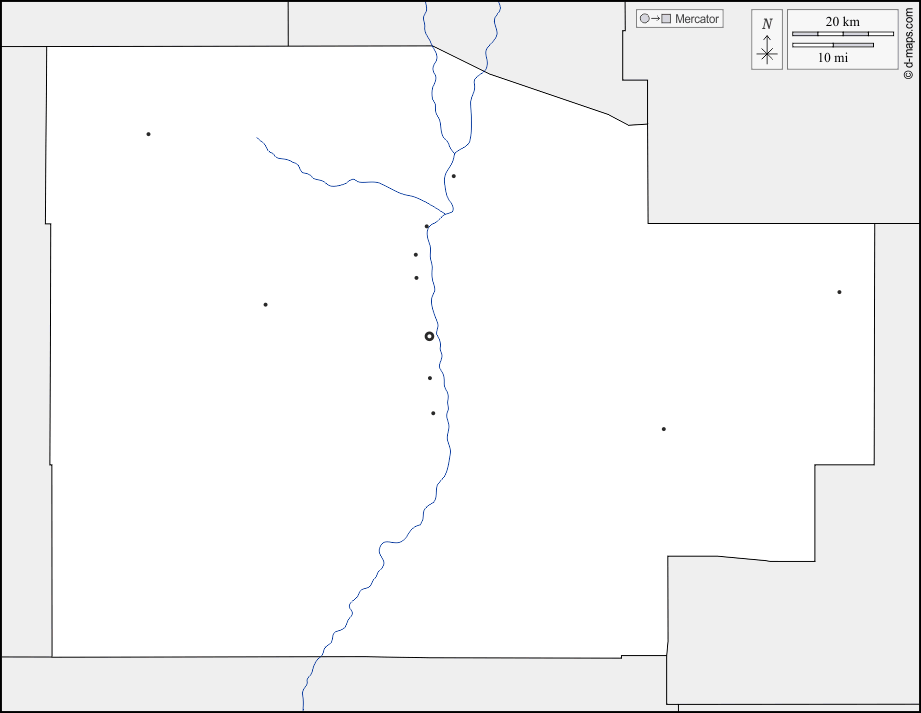Contea di Socorro : d-maps.com: mappa gratuita, mappa muta gratuita, cartina muta gratuita : frontiere, idrografia, principali città