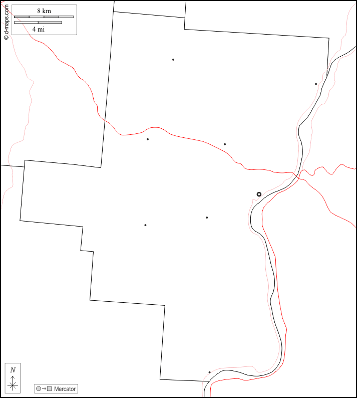 加利亚县 : d-maps.com: 免费地图, 免费的空白地图, 免费的轮廓地图, 免费基地地图 : 边界, 主要城市, 道路, 白