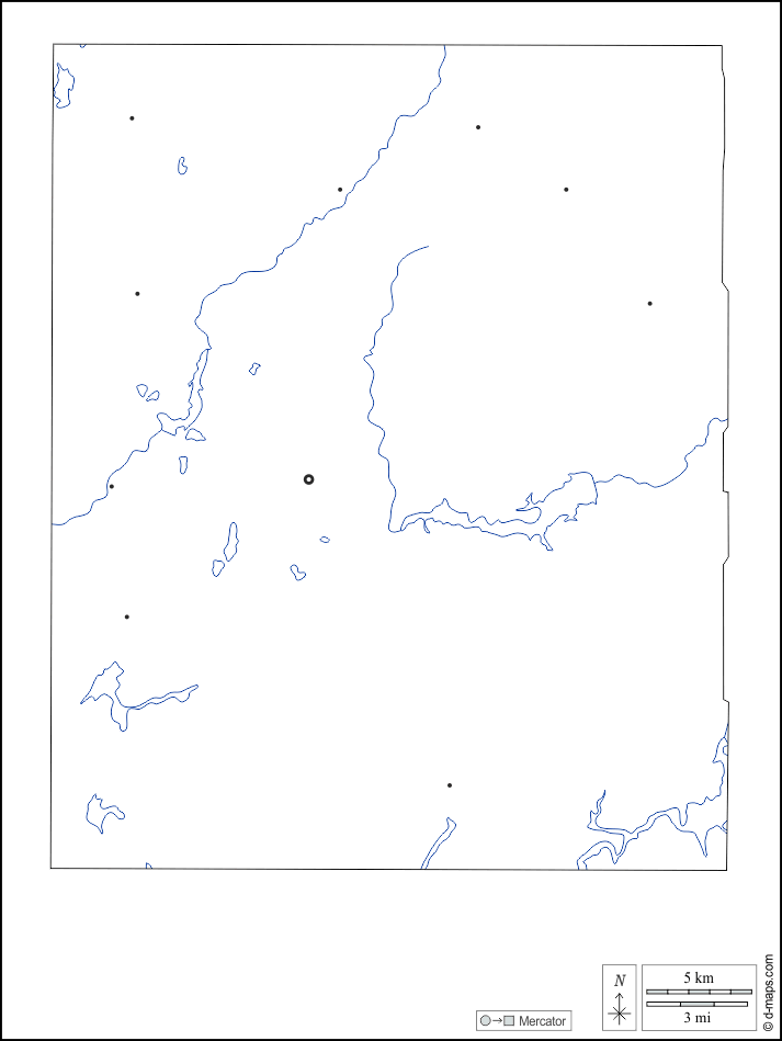 Contea di Portage : d-maps.com: mappa gratuita, mappa muta gratuita, cartina muta gratuita : contorni, idrografia, principali città, bianco