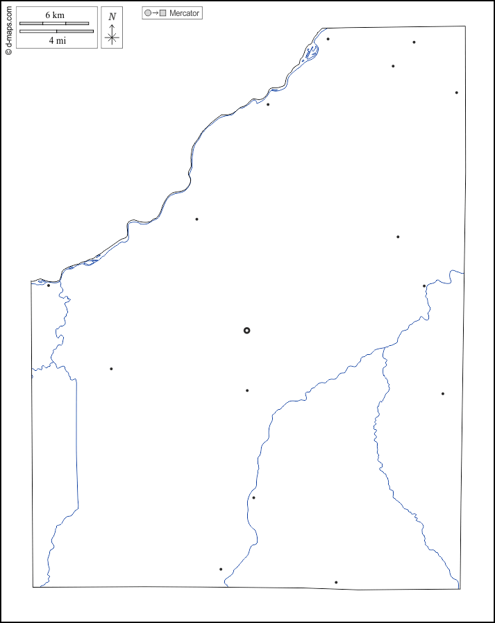 Contea di Wood : d-maps.com: mappa gratuita, mappa muta gratuita, cartina muta gratuita : contorni, idrografia, principali città, bianco