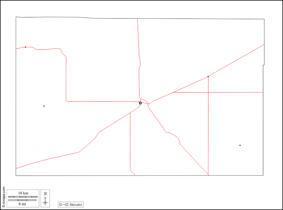 Contea di Cimarron : d-maps.com: mappa gratuita, mappa muta gratuita, cartina muta gratuita : contorni, principali città, strade, bianco