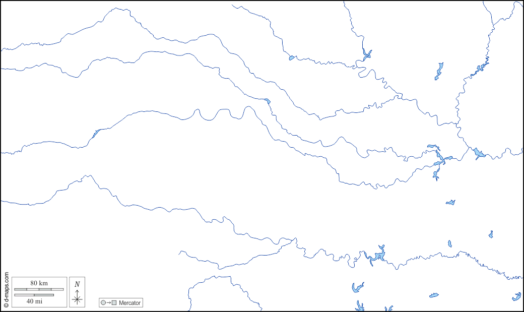 Oklahoma : d-maps.com: Kostenlose Karten, kostenlose stumme Karte, kostenlose unausgefüllt Landkarte, kostenlose hochauflösende Umrisskarte : Hydrografie