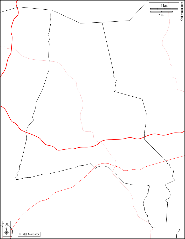 Contea di Montour : d-maps.com: mappa gratuita, mappa muta gratuita, cartina muta gratuita : frontiere, strade, bianco