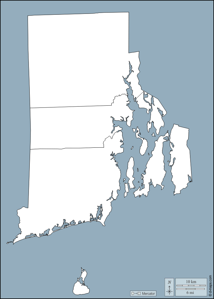 Rhode Island : d-maps.com: mappa gratuita, mappa muta gratuita, cartina muta gratuita : contorni, contee