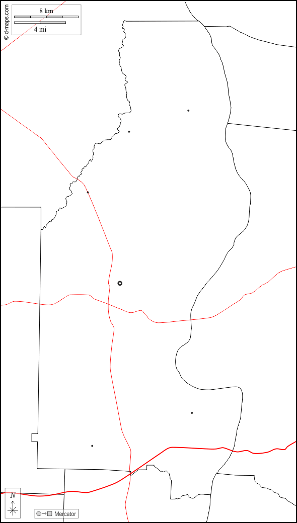 Contea di Benton : d-maps.com: mappa gratuita, mappa muta gratuita, cartina muta gratuita : frontiere, principali città, strade, bianco