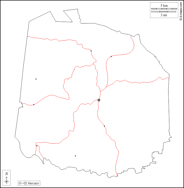 Condado de Jackson : d-maps.com: mapa gratuito, mapa mudo gratuito, mapa en blanco gratuito, plantilla de mapa : contornos, principales ciudades, carreteras, blanco