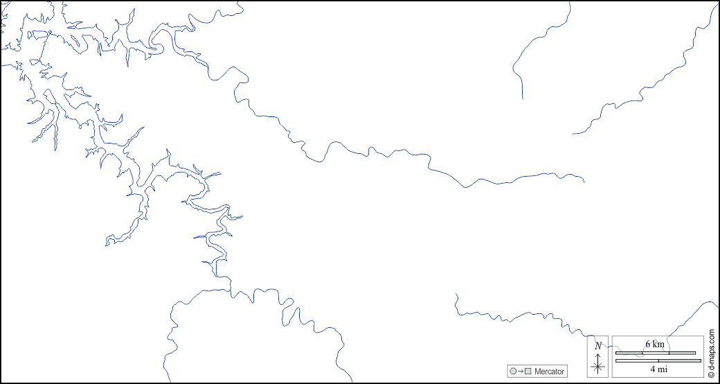 Contea di Pickett : d-maps.com: mappa gratuita, mappa muta gratuita, cartina muta gratuita : litorali, idrografia, bianco