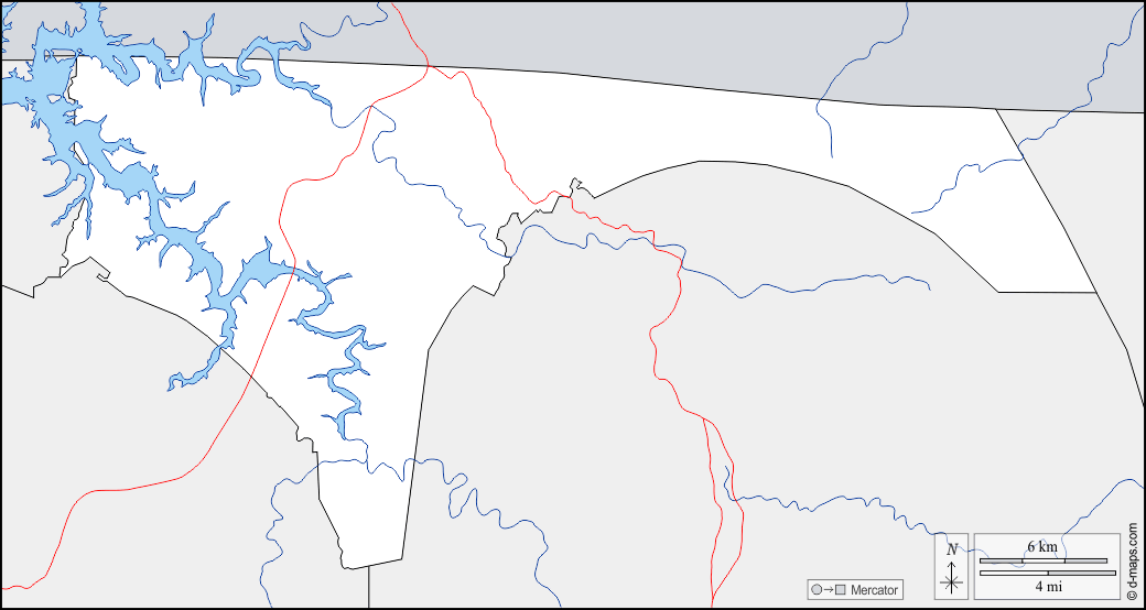 Contea di Pickett : d-maps.com: mappa gratuita, mappa muta gratuita, cartina muta gratuita : frontiere, idrografia, strade