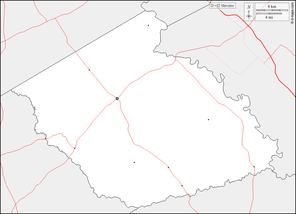 Contea di Burleson : d-maps.com: mappa gratuita, mappa muta gratuita, cartina muta gratuita : frontiere, principali città, strade