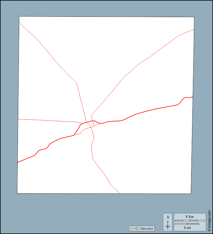 Contea di Howard : d-maps.com: mappa gratuita, mappa muta gratuita, cartina muta gratuita : contorni, strade