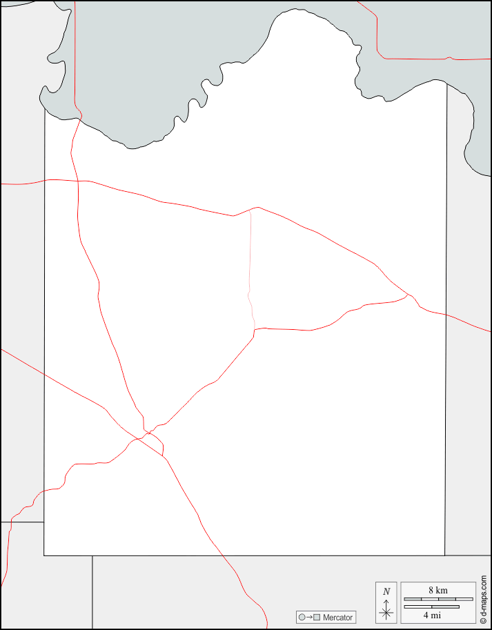 Contea di Montague : d-maps.com: mappa gratuita, mappa muta gratuita, cartina muta gratuita : frontiere, strade
