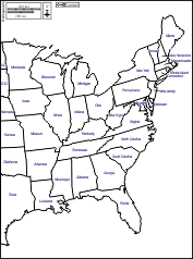 East coast of the United States: Free maps, free blank maps, free ...