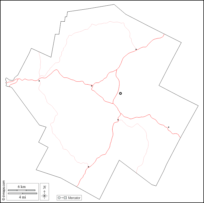 مقاطعة لامويل : خريطة مجانية, خريطة خاليه من الفراغ, خريطة الخطوط العريضة, خريطة القاعدة الحرة
 : الخطوط العريضة, المدن الرئيسية, الطرق, أبيض