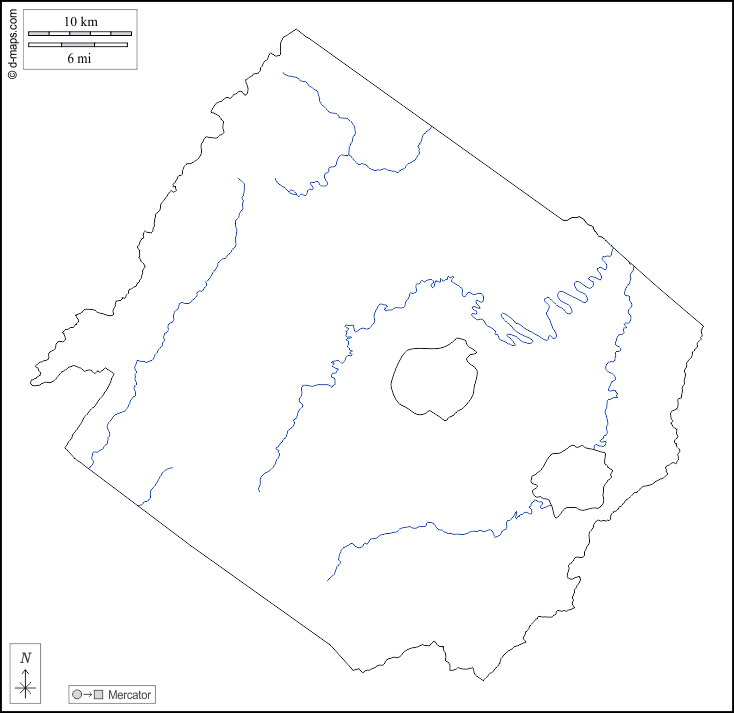 Contea di Augusta : d-maps.com: mappa gratuita, mappa muta gratuita, cartina muta gratuita : contorni, idrografia, bianco