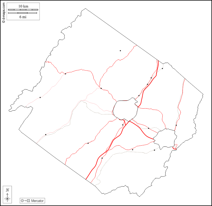 Augusta County : d-maps.com: Kostenlose Karten, kostenlose stumme Karte, kostenlose unausgefüllt Landkarte, kostenlose hochauflösende Umrisskarte : Umrisse, Wichtige Städte, Straßen, weiß