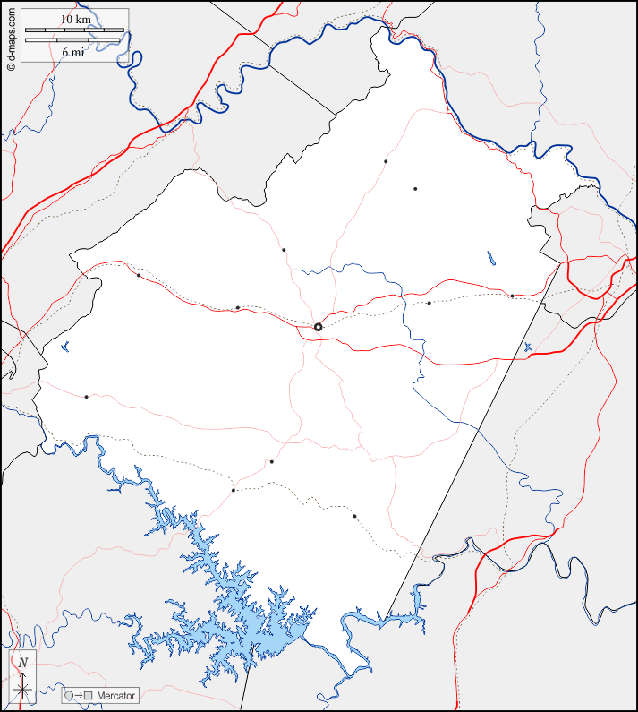 Contea di Bedford : d-maps.com: mappa gratuita, mappa muta gratuita, cartina muta gratuita : frontiere, idrografia, principali città, strade