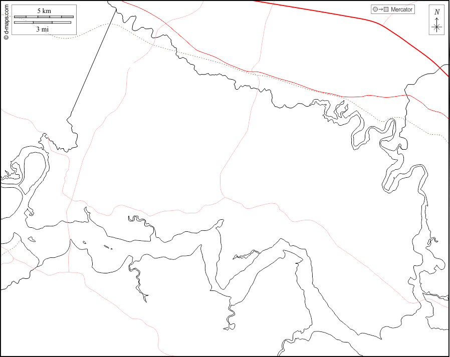 Contea di Charles City : d-maps.com: mappa gratuita, mappa muta gratuita, cartina muta gratuita : frontiere, strade, bianco