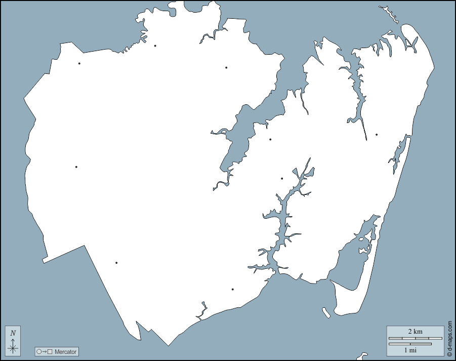 Hampton : d-maps.com: mappa gratuita, mappa muta gratuita, cartina muta gratuita : contorni, quartieri