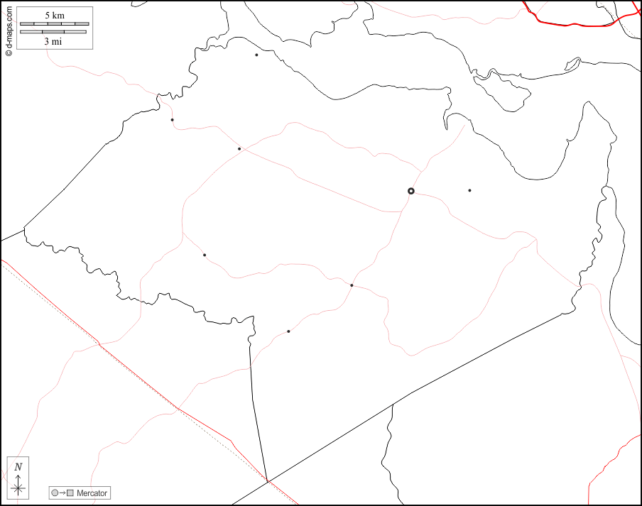 Contea di Surry : d-maps.com: mappa gratuita, mappa muta gratuita, cartina muta gratuita : frontiere, principali città, strade, bianco