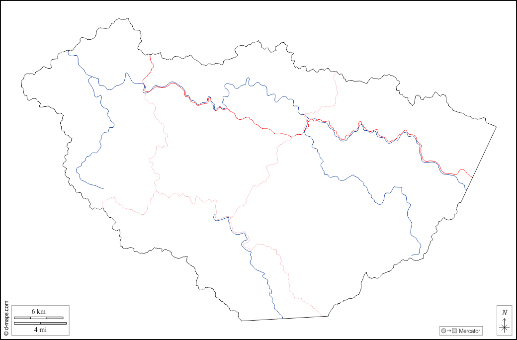 Contea di McDowell : d-maps.com: mappa gratuita, mappa muta gratuita, cartina muta gratuita : contorni, idrografia, strade, bianco