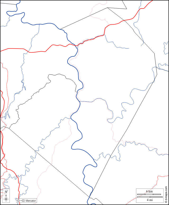 Contea di Summers : d-maps.com: mappa gratuita, mappa muta gratuita, cartina muta gratuita : frontiere, idrografia, strade, bianco