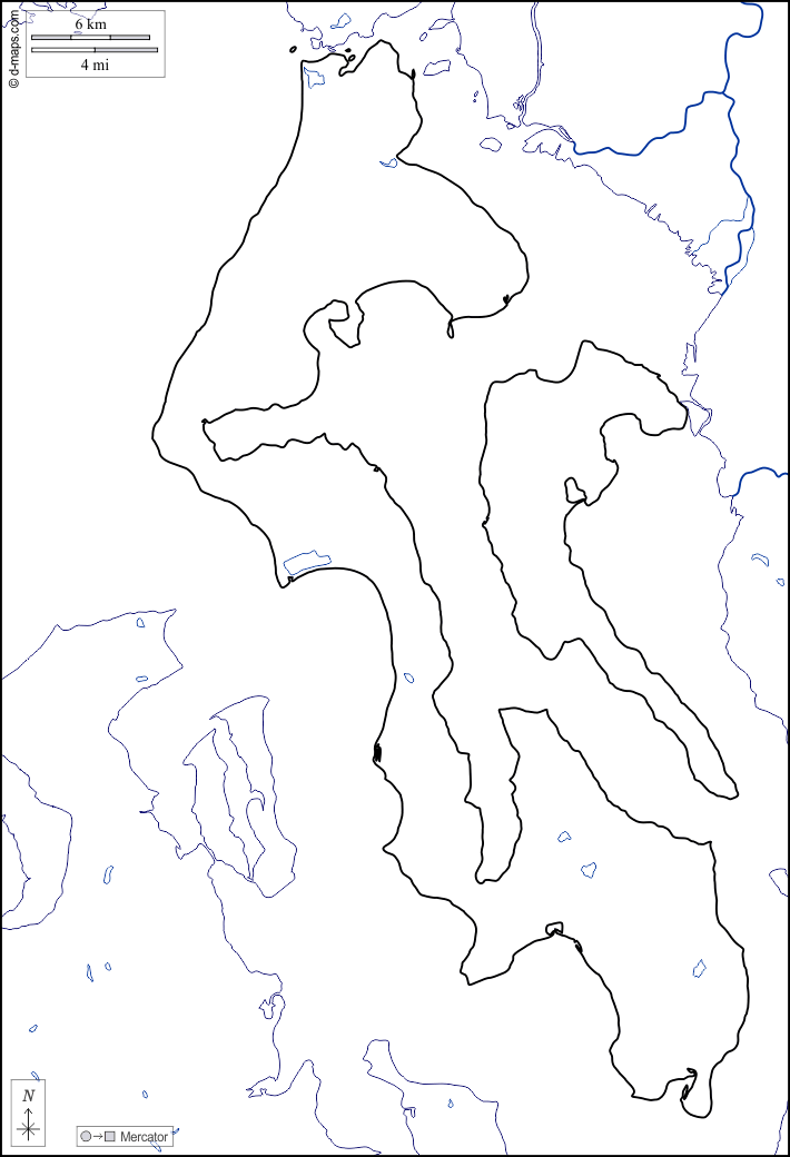 Island County : d-maps.com: Kostenlose Karten, kostenlose stumme Karte, kostenlose unausgefüllt Landkarte, kostenlose hochauflösende Umrisskarte : Küsten, Grenzen, Hydrografie, weiß
