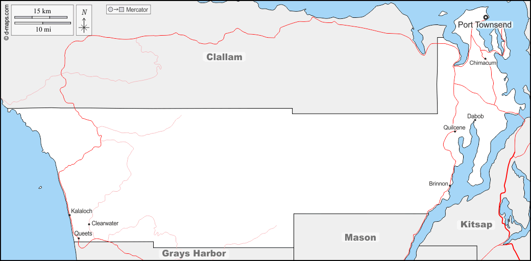 Contea di Jefferson : d-maps.com: mappa gratuita, mappa muta gratuita, cartina muta gratuita : frontiere, principali città, strade, nomi