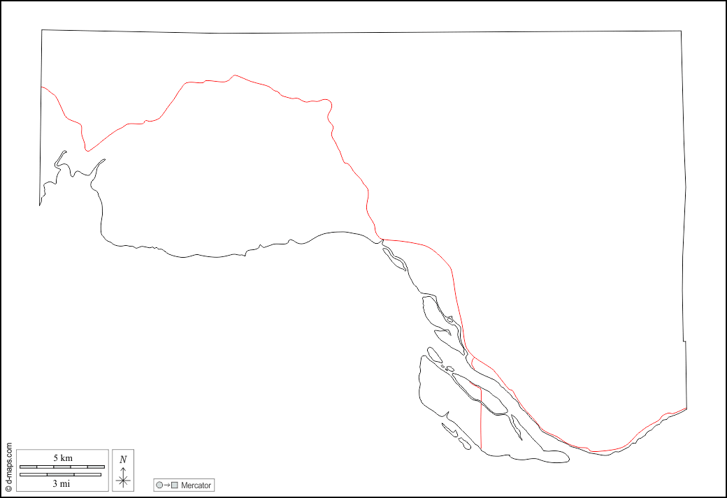 Wahkiakum County : d-maps.com: Kostenlose Karten, kostenlose stumme Karte, kostenlose unausgefüllt Landkarte, kostenlose hochauflösende Umrisskarte : Umrisse, Straßen, weiß