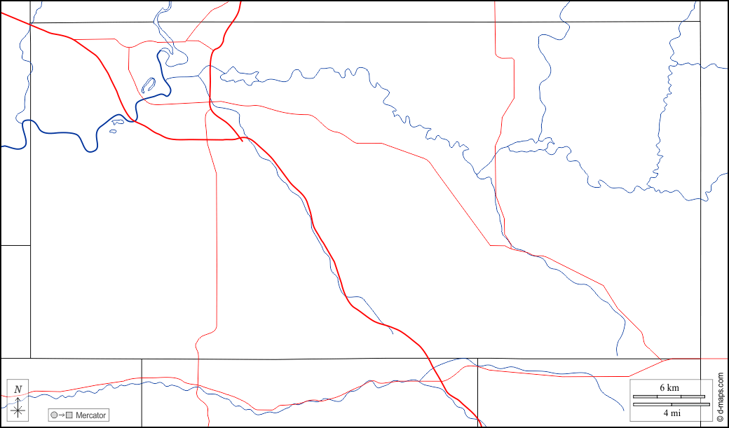 Contea di Eau Claire : d-maps.com: mappa gratuita, mappa muta gratuita, cartina muta gratuita : frontiere, idrografia, strade, bianco