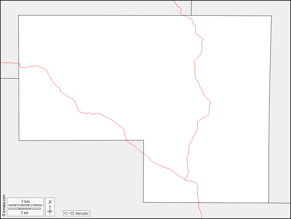 Contea di Menominee : d-maps.com: mappa gratuita, mappa muta gratuita, cartina muta gratuita : frontiere, strade