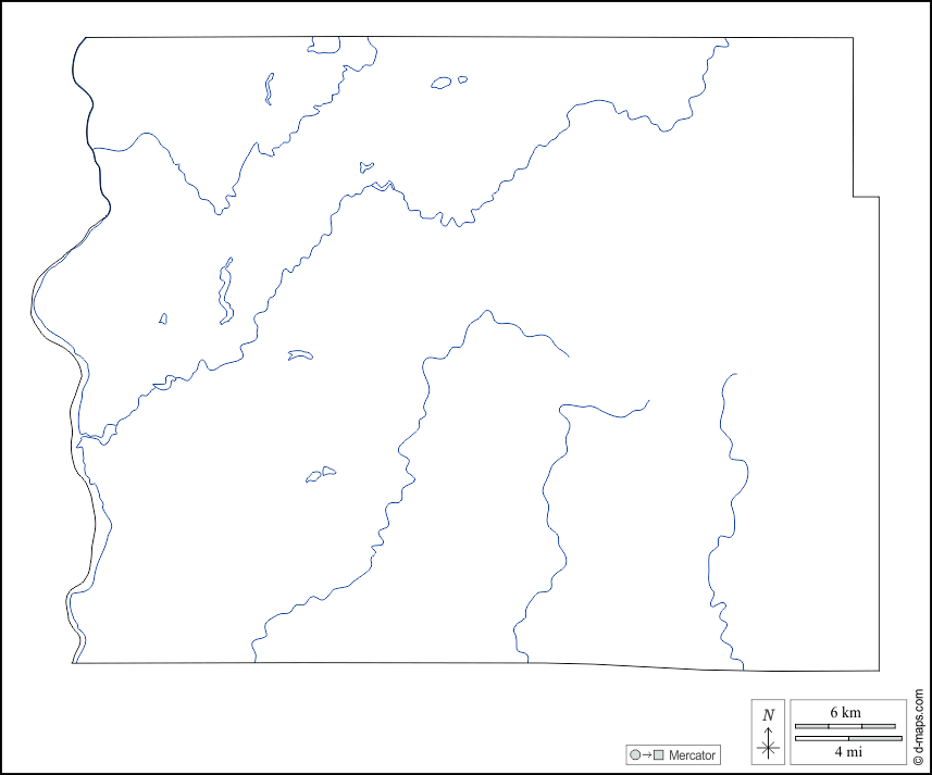 Contea di Saint Croix : d-maps.com: mappa gratuita, mappa muta gratuita, cartina muta gratuita : contorni, idrografia, bianco