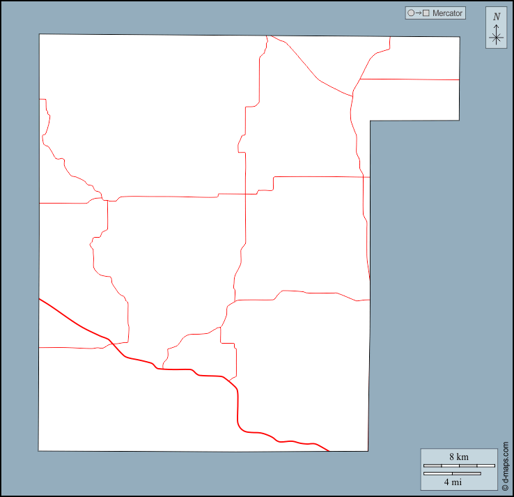 Contea di Waupaca : d-maps.com: mappa gratuita, mappa muta gratuita, cartina muta gratuita : contorni, strade
