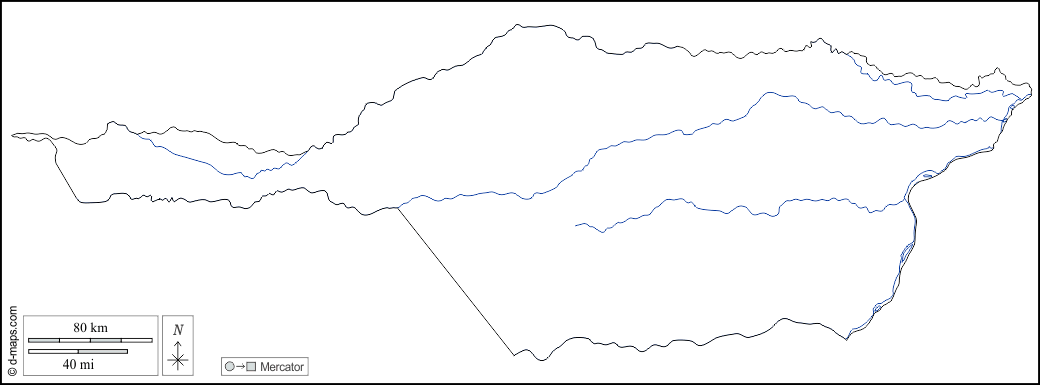 Apure : d-maps.com: mappa gratuita, mappa muta gratuita, cartina muta gratuita : contorni, idrografia, bianco