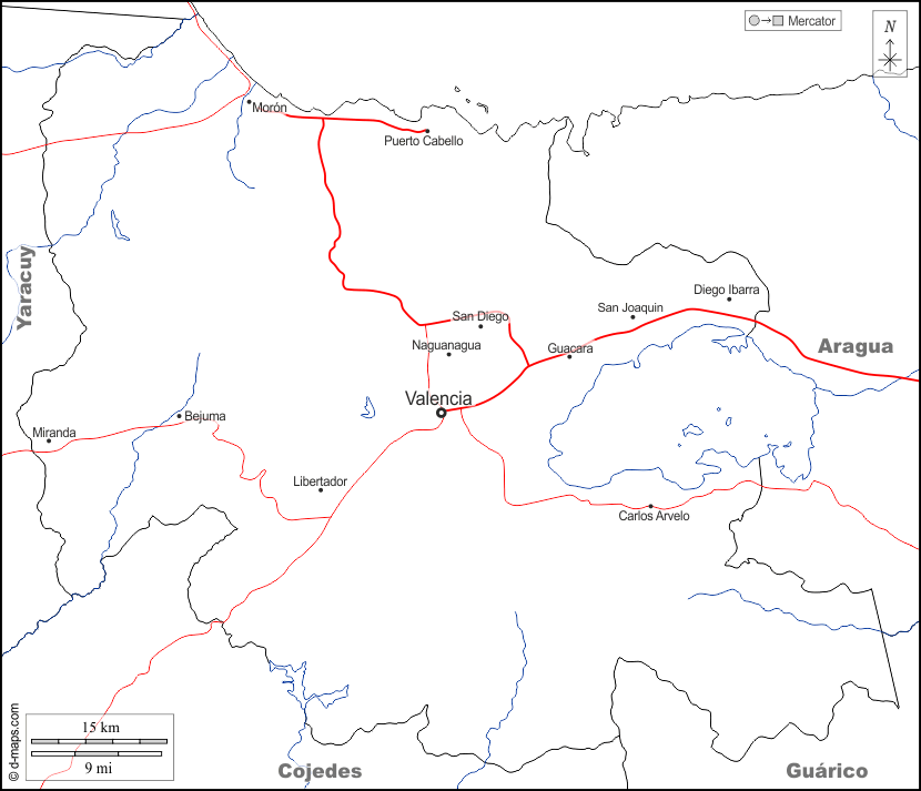كارابوبو : خريطة مجانية, خريطة خاليه من الفراغ, خريطة الخطوط العريضة, خريطة القاعدة الحرة
 : حدود, هيدروغرافيا, المدن الرئيسية, الطرق, أسماء, أبيض