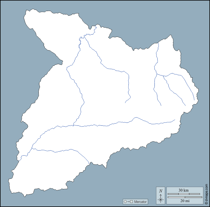 Provincia di Baghlan : d-maps.com: mappa gratuita, mappa muta gratuita, cartina muta gratuita : contorni, idrografia