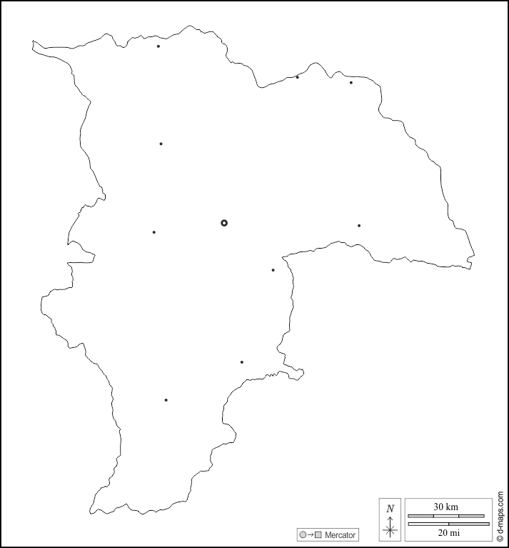 Provincia di Balkh : d-maps.com: mappa gratuita, mappa muta gratuita, cartina muta gratuita : contorni, principali città, bianco