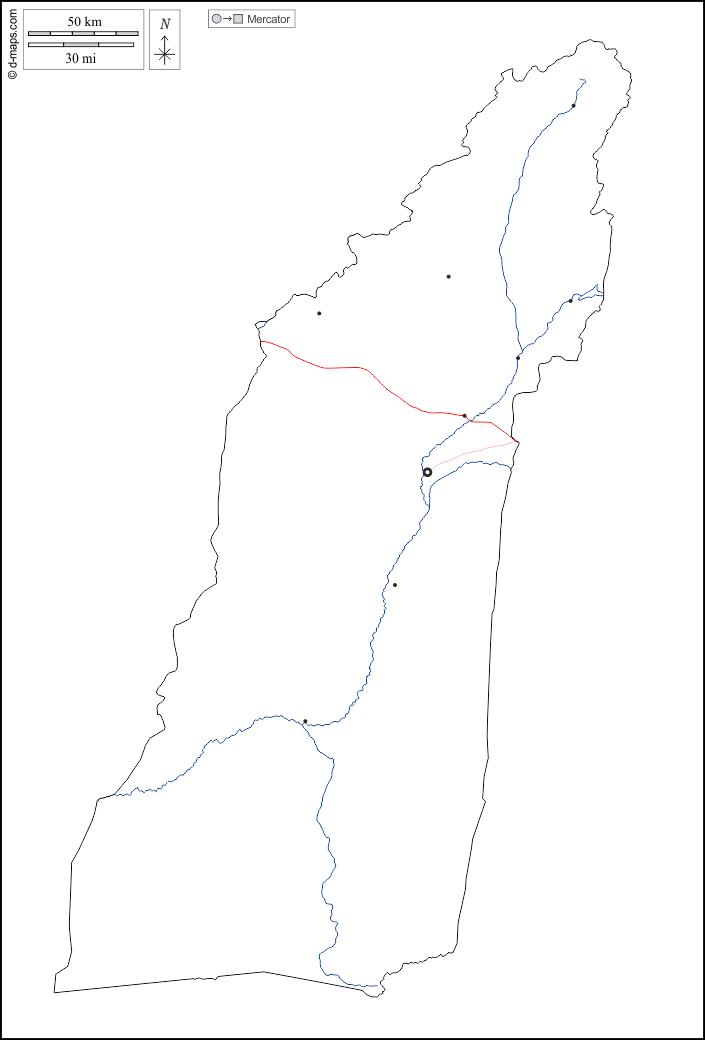 Province de Helmand : d-maps.com: carte géographique gratuite, carte géographique muette gratuite, carte vierge gratuite, fond de carte gratuit, formats graphiques courants : contours, hydrographie, principales villes, routes, blanc