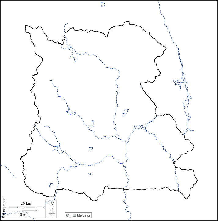 Naypyidaw Union Territory : d-maps.com: free map, free blank map, free outline map, free base map : coasts, limits, hydrography, white