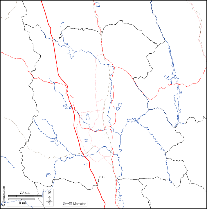 Naypyidaw Union Territory : d-maps.com: free map, free blank map, free outline map, free base map : boundaries, hydrography, roads, white