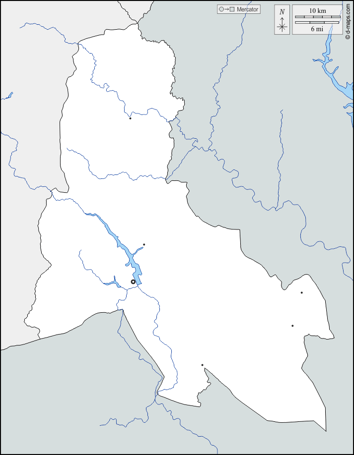 Provincia di Svay Rieng : d-maps.com: mappa gratuita, mappa muta gratuita, cartina muta gratuita : frontiere, idrografia, principali città