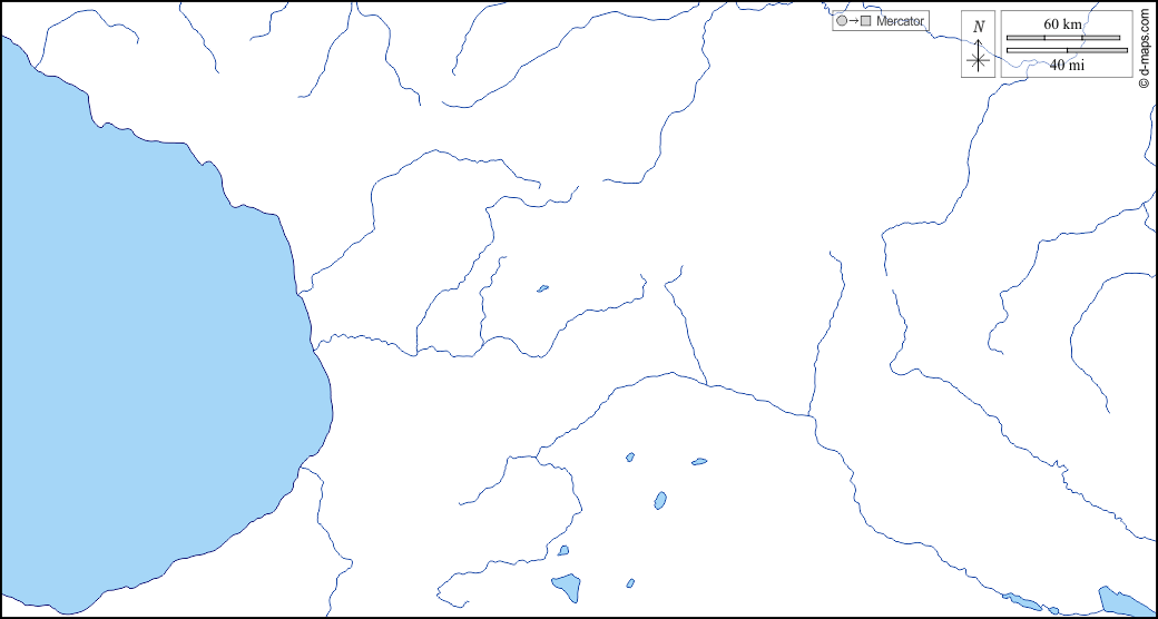 Georgien : d-maps.com: Kostenlose Karten, kostenlose stumme Karte, kostenlose unausgefüllt Landkarte, kostenlose hochauflösende Umrisskarte : Küsten, Hydrografie